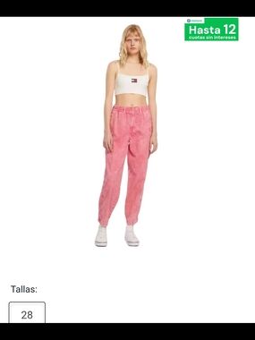 Tommy Hilfiger Pink High-Waist Jogger Jeans